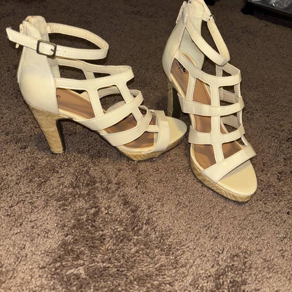 Cream Strappy Heels